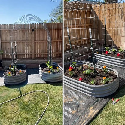 Galvanized Raised Garden Bed, 2 Pack 6x3x1ft Oval Metal Planter Box | Easy Tool-Free Assembly, Beginner & Senior Friendly, 12" Tall Large Outdoor Gardening Beds for Vegetables, Flowers, Herb Gray