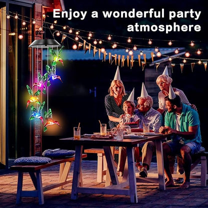 Hummingbird Solar Wind Chimes for Outside Color Changing | Hanging Decor for Outside,Waterproof Wind Chime, Best Gifts for Mom Grandma Women Wife Aunt Sister,Garden Yard Decor Green