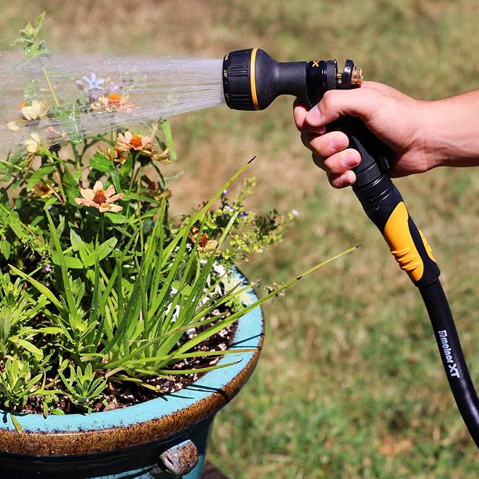 Melnor 88050AMZ XT Fusion Garden Hose 5/8" x 50ft - Durable - Lightweight - Kink-Resistant - Polymer Blend - Black/Orange