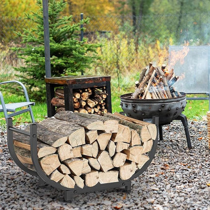 Firewood Rack Outdoor 30in，Indoor Firewood Storage and Firewood Rustproof Holder，Stable Log Holder and Fireplace Decor Organizer