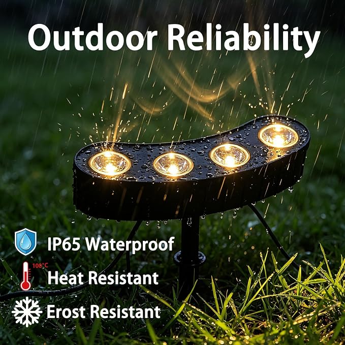 Sublume Solar Tree Lights Outdoor RGBW Color Changing with 6 Lighting Modes, Palm Tree Ring Uplights with 4000mAh Battery, 3-in-1(Stake/Tie/), IP65 Waterproof, Landscape Spotlight for Garden
