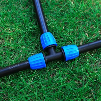 8 Pcs 1/2 Inch Irrigation Tubing Tee Fittings, (1/2" ID x0.6-0.63" OD) Drip Tubing Barbed Locked Nuts Tee Connectors Anti-Drop 1/2" T Connectors for Garden Irrigation System