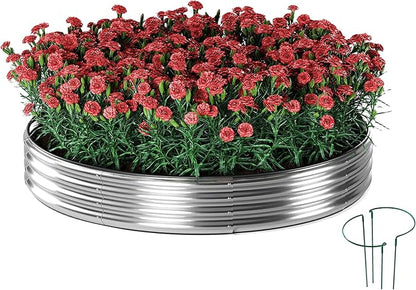 ZFHgarden Galvanized Metal Round Raised Garden Bed Outdoor for Gardening Raised Garden Bed Kit，3x3x1FT Garden Raised Planter Box Outdoor