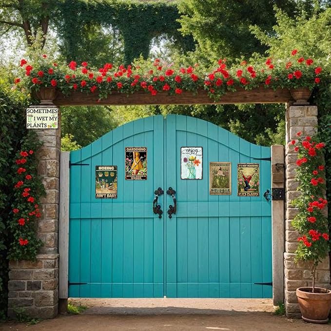 Garden Metal Signs For Outside Garden Wall Art Outdoor Patio Sign Vintage Flower Tin Sign Enjoy The Little Things Funny Garden Signs Decorative Outdoor Farmer Market Decor 8x12 Inch