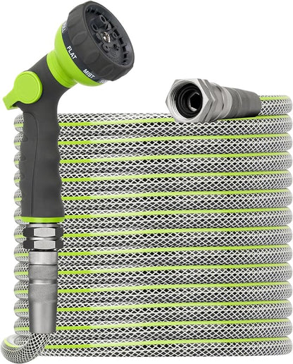 25 FT Non-Expandable Garden Hose – Flexible Heavy Duty Water Hose for Small Gardens & Patios, 1/2" ID, 3/4" Swivel Fittings, Kink & Leak Resistant