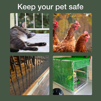 Maporch Plastic Chicken Wire Fencing for Pet Protection - 15.7" x 10ft, HDPE Hunter Green Chicken Wire - Garden Fence Animal Barrier for Dogs, Cats and Rabbits (2-Pack) | 15.7" x 10ft - HDPE Home and Garden Netting - UV Resistant - Customizable Balcony...