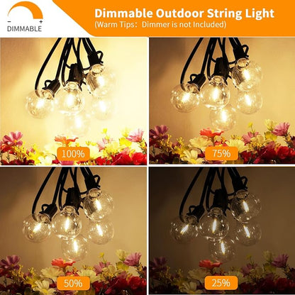 Svater Outdoor String Lights 300 FT, Patio Lights Outside with 156 G40 Shatterproof LED Bulbs, Waterproof Hanging Globe Lighting for Bistro Backyard Cafe Market, Warm White 2700K（3 x 100 FT）
