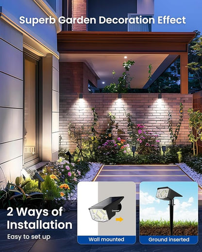 SOLPEX Solar Spot Lights Outdoor Waterproof IP65, Landscape Spotlights Outdoor, Compact Design Spot Lights, Solar Powered Flood Lights for Garden Yard House Pathway Tree Outside, 10 Pack, Cool White