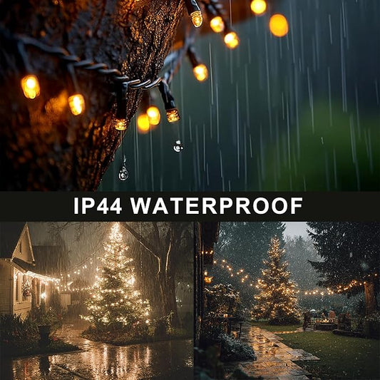 Dazzle Bright Christmas String Lights, 600 LED 196 FT Waterproof Green Wire String Lights with 8 Lighting Modes Timer, Christmas Decorations Outdoor for Party Yard Garden Xmas Tree Decor, Warm White