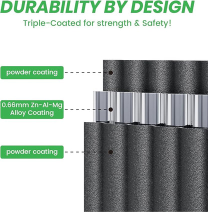 8 x 2 x 1.4 ft Raised Garden Bed Kit, Rust-Resistant Powder-Coated Galvanized Steel Metal Garden Bed, No Peel-Off Film, Easy Assembly Planter Box for Vegetables, Herbs & Flowers (Cracked Silver)