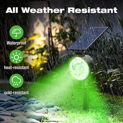 nipify 2 Pack Solar Spot Lights Outdoor Waterproof, Solar Spotlight Light for Outside Yard Landscape Lighting Pathway Lights Wall Auto On/Off, Green
