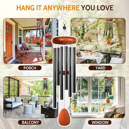 Wind Chimes for Outside, Fathers Day Dad Gifts for Men & Gifts for Women, Mom, Grandma, Deep Tone Soothing Melodic Chimes, Memorial & Sympathy Wind Chimes, Suitable for Garden, Porch & Patio Decor