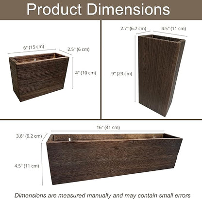 LaLaGreen Wood Planter Box for Plants (6 Pack) Wall Planters for Indoor | Wooden Box Indoor Plant Holder Vase for Dried Flowers, Modern Farmhouse Decor Living Room Bedroom Kitchen Office Home Garden