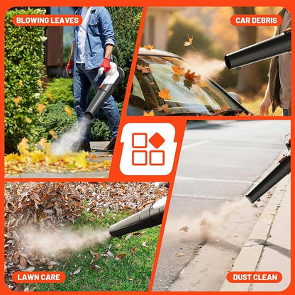 Litheli 20V Cordless Leaf Blower, Dual 2×2.0Ah Batteries Included, 350CFM/85MPH, 2-Speed Lightweight Handheld Electric Blower for Lawn, Patio, Dust & Leaves