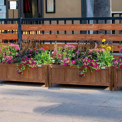 NatraHedge Hampton Classic Wooden Planter Box (44"" Lx15 Wx15 H) Brown | (Brown) Indoor and Outdoor Rectangular Garden Use for Patio Yard Greenhouse Vegatable Flowers and Herb | Weather Resistant