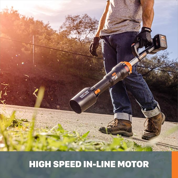 Worx Nitro 40V LEAFJET WG585 Leaf Blower Cordless with Battery & Charger, PowerShare, Blowers for Lawn Care Up to 165 MPH 620 CFM | Worx String Trimmer Cordless GT3.0 20V PowerShare 12" Edger & Weed Trimmer (2 Batteries & Charger Included) WG163