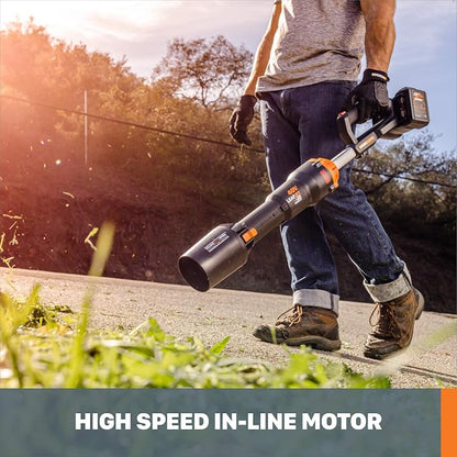 Worx Nitro 40V LEAFJET WG585 Leaf Blower Cordless with Battery & Charger, PowerShare, Blowers for Lawn Care Up to 165 MPH 620 CFM | Worx String Trimmer Cordless GT3.0 20V PowerShare 12" Edger & Weed Trimmer (2 Batteries & Charger Included) WG163