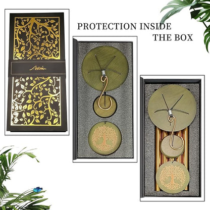 Gifts for Mom & Grandma - Outdoor Wind Chimes with Engraved Tree of Life, Large Patio Hanging Decor for Garden, Yard, Christmas, Anniversary Celebrations