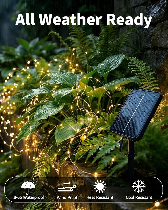 Solar Fairy String Lights 2 Pack Outdoor Remote Total 79FT 240LED Warm Multicolor 11 Mode Solar Powered Waterproof Copper Wire Twinkle String Light for Christmas Garden Tree Wedding Yard Decoration
