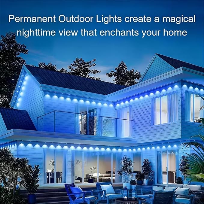 200Ft Permanent Outdoor Lights for House Waterproof, IP67 LED Eave Lights with App/Remote Control, Outdoor Permanent led Lighting for House Roof Decor,Christmas,Party,All Holiday and Daily