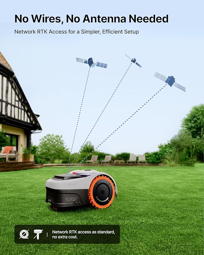 Segway Navimow i210 AWD Robot Lawn Mower Wire with 4 Blades Assembly, AWD for 45% Slopes, EFLS NRTK + Vision Auto Mapping, Covers 1/4 Acre (Blades Shipped Separately)