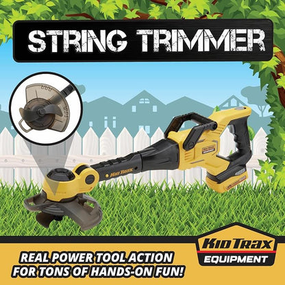 Kid Trax String Trimmer Construction Toys - Kids Toy, Gardening Tools, Outdoor Toys, Tools for Kid, Pretend Play, Durable, Easy to Use, Realistic Appearance & Sounds, Girl and Boy Toy Age 3+