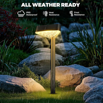 6 Pack Solar Pathway Lights Outdoor, Bright LED Solar Landscape Lights, Waterproof Solar Garden Lights for Yard, Patio, Walkway, Lawn, Driveway(Warm White, 6 Pack)