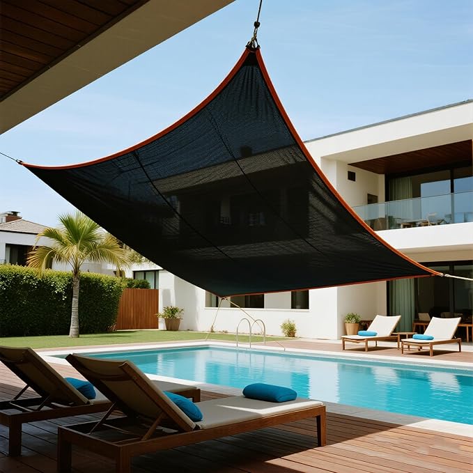 winemana 40% Black Shade Cloth, 20 x 20 FT Durable Mesh Tarp with Grommets, Resistant Garden Sun Shade Netting, Shading Antifreezing for Pergola, Greenhouse, Plants Growing, Chicken Coop