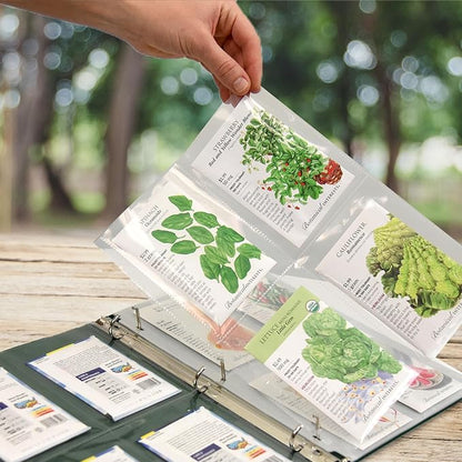 Samsill 4 Pocket Garden Seed Storage Sheet Protectors, 40 Pack, Fits Standard 3 Ring Binder, 4" x 5.75" Ultra Clear Pockets, Top Loading Seed Organizer Sleeves, 160 Pockets