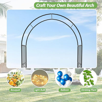 Garden Arch - 87"(H)*47"(L), Rust-Resistant and Sturdy Metal Garden Arbor, Trellis for Climbing Plants Outdoor, Use for Backyard, Patio, Lawn and Wedding Decorations（20MM Pipe）