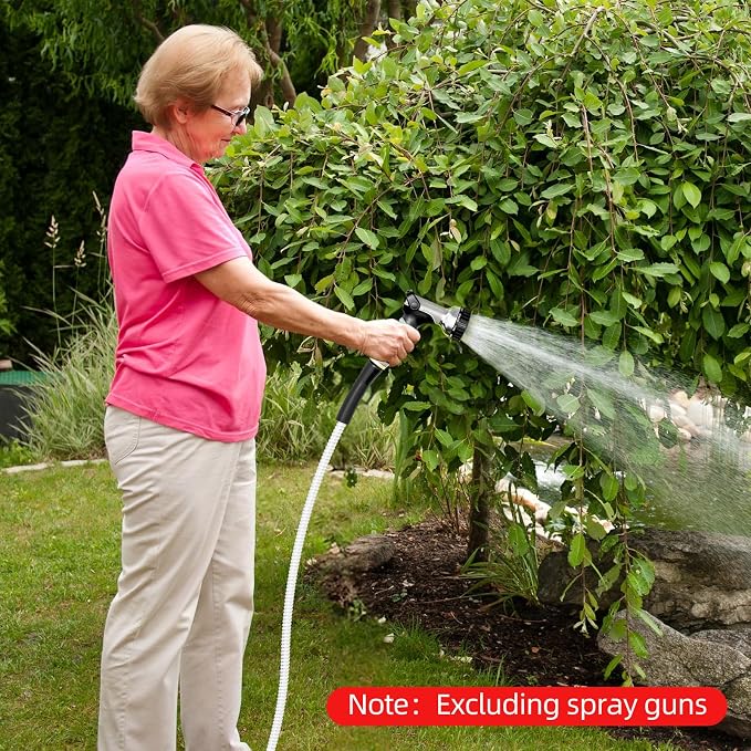 SPECILITE Stainless Steel Garden Water Hose 25 FT, Flexible and Lightweight Pipe, Non-Expandable Heavy Duty Metal Waterhose with Brass Fittings for Reel, Yard, Outdoor, Boat