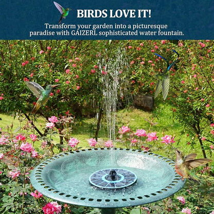 Solar Fountain New, 3.5W Solar Bird Bath Fountains with Glass Panel, 2200 Battery, Hummingbird Water Features with Color LED Lights, 8 Spray Modes & 4 Fixed Pipes for Garden, Pool, Pond