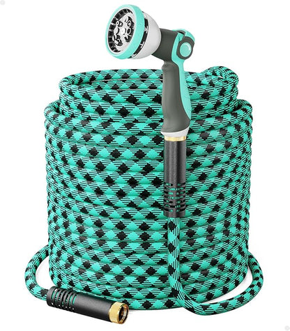 WELLUCK 100 FT Garden Hose - Ultra-Strong 3750D, Flexible Water Hose, Lightweight Non-Expanding hose with 10 Function Sprayer, Leak proof, Pressure Resistant for Yard, Outdoor
