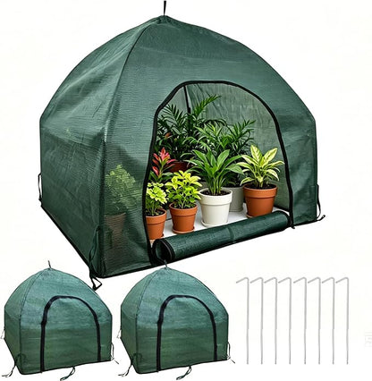 75% Shade Plant Protection Cover for All Seasons, 4.3 * 4.3 * 3 FT Heavy-Duty Garden Tent with Zipper Door, Protect Plants from Sun, Wind, Animals for Summer Shade