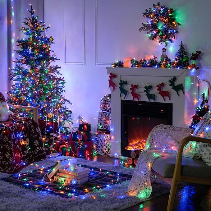 JMEXSUSS 150 LED Multicolor String Lights Indoor Outdoor Waterproof, 59 Ft Connectable Christmas Tree Lights, 8 Modes Plug in Colorful String Lights for Patio, Party, Holiday Decorations, EXS-S-0150