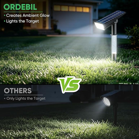 Solar Spotlights Outdoor Waterproof, 76-LED Super Bright Solar Lights Outdoor, 2 Lighting Modes Garden Lights Solar Powered for Pathway Yard Tree Statues- Cool White, 2 Pack
