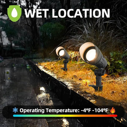 hykolity Low Voltage LED Landscape Spotlights, Aluminum Spot Lights Outdoor | Waterproof Outdoor Spot Lights, 12-15V 7.5W 390LM, Black Wired Landscape Lighting for Yard Garden Pathway, 4 Pack
