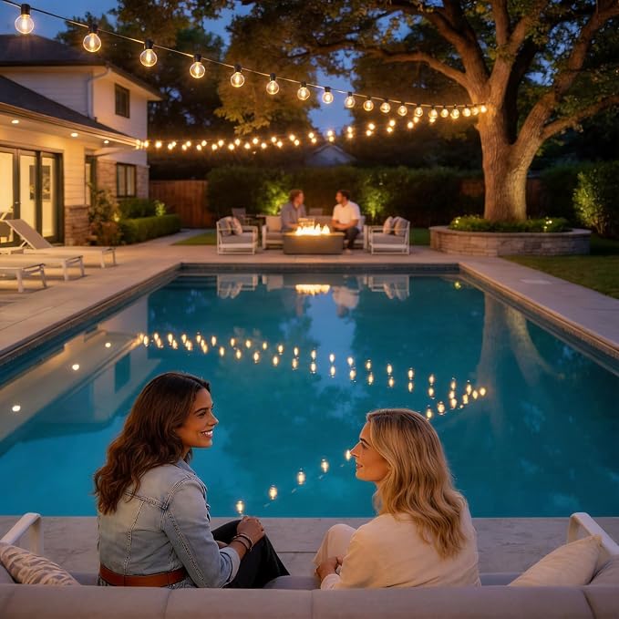 RTTY Outdoor String Lights 120 FT, LED Patio Globe Lights with 62pcs G40 Bulbs,Shatterproof Waterproof Connectable Hanging for Porch Cafe Bistro Backyard Gazebo Balcony Deck Party