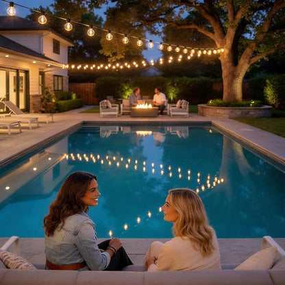 RTTY Outdoor String Lights 120 FT, LED Patio Globe Lights with 62pcs G40 Bulbs,Shatterproof Waterproof Connectable Hanging for Porch Cafe Bistro Backyard Gazebo Balcony Deck Party