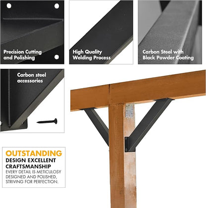 8 Pcs Pergola Brackets, 45-Degree Angle Bracket, Specially for Reinforcing Pergolas and Gazebos Garages, Tree Houses, Patios, Lawns, Cabins, Yards,…