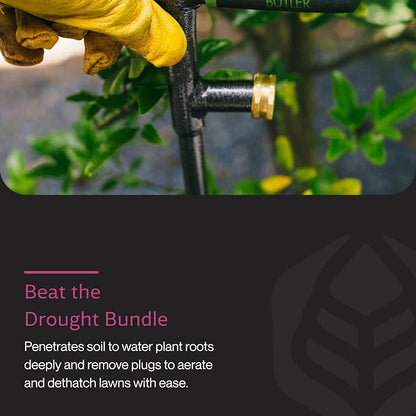 Yard Butler IBDB-1 Aerator & Irrigator Bundle - Lawn Care Tool for Aerating - Long-Handled - Power-Coated Steel Construction - Comfortable Cushioned Handles Garden Tool - Easy to Use