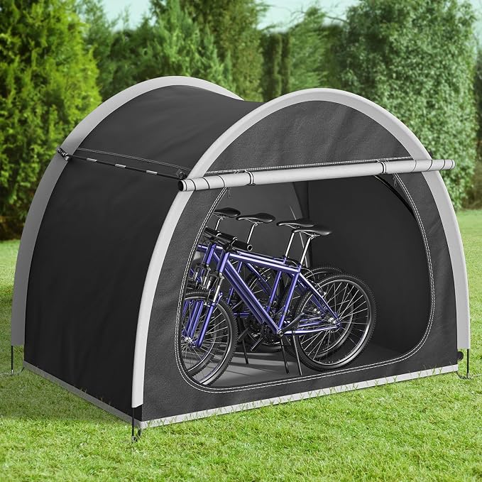Bike Storage Shed Tent, Oversized Storage Tent for 3-4 Bikes, Portable Foldable Garage/Garden Storage Tents, Waterproof Anti-uv Outdoor Bicycle Cover
