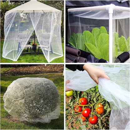 Garden Mesh Netting Kit, 10 * 25FT Ultra Fine Plant Netting Mesh Covers，Row Cover Net Protection for Tree Fruit Barrier Vegetable Fruits Flowers Shrubs Plant Covers Net