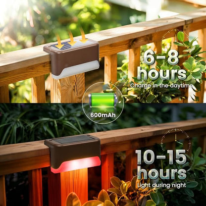 SOLPEX Solar Deck Lights Outdoor, Solar Fence Lights Waterproof LED Step Light for Outside, Garden, Stair, Patio, Yard, Railing, Front Porch, Balcony Decor(16 Pack RGB)