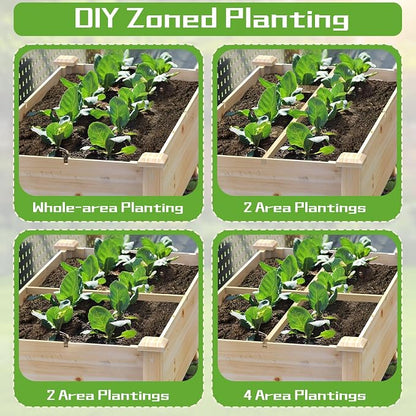 48x24x31IN Elevated Wooden Raised Garden Bed with Legs, Reinforced Large Planter Box for Vegetable Flower Herb Outdoor, Standing Growing Bed forGardening/Backyard/Patio/Balcony, Liner Included