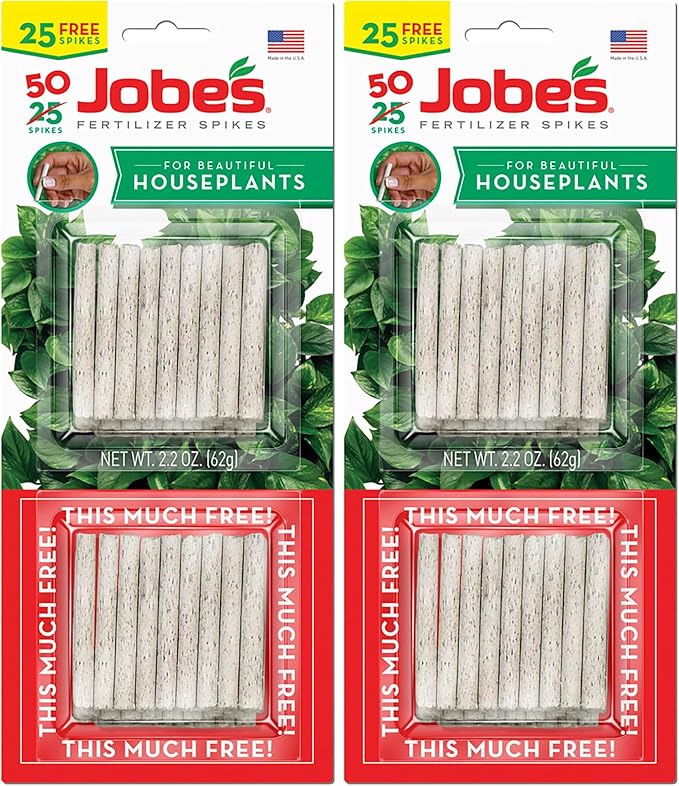 Jobe's Plant Food Fertilizer Spikes, 50 Count, Pack of 2 | For Indoor Plants | Easy Plant Care