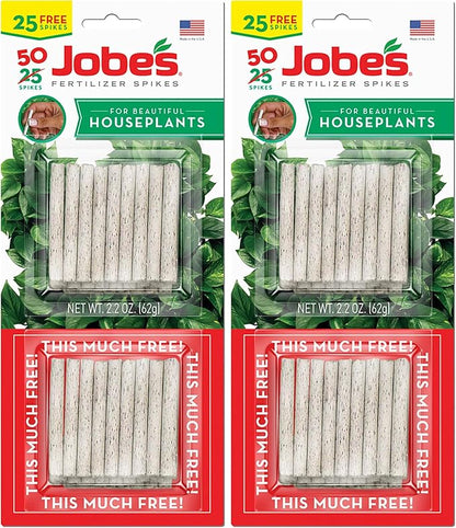 Jobe's Plant Food Fertilizer Spikes, 50 Count, Pack of 2 | For Indoor Plants | Easy Plant Care