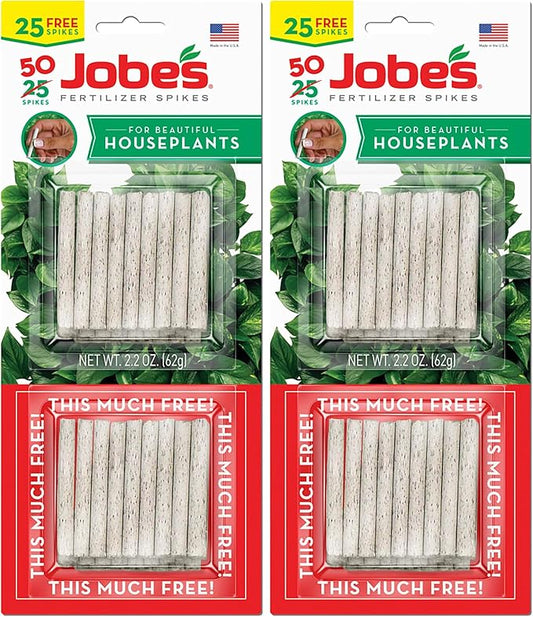 Jobe's Plant Food Fertilizer Spikes, 50 Count, Pack of 2 | For Indoor Plants | Easy Plant Care