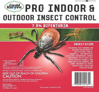 7.9% Bifenthrin Insecticide - Gallon - (Compare to Leading Brands) – Professional Insect Control - Kills on Contact - Fire Ants, Ticks & More