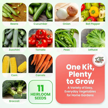 11 Heirloom Seeds for Planting Vegetables and Fruits, 4800 Survival Seed Vault and Doomsday Prepping Supplies, Gardening Seeds Variety Pack, Vegetable Seeds for Planting Home Garden Non GMO